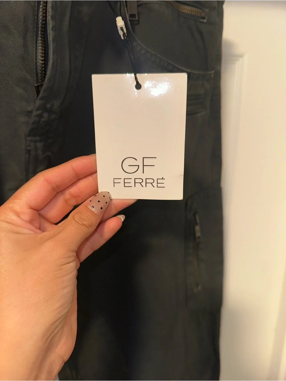 Gianfranco Ferré Black stretchy Cargo Pants with Zip Details